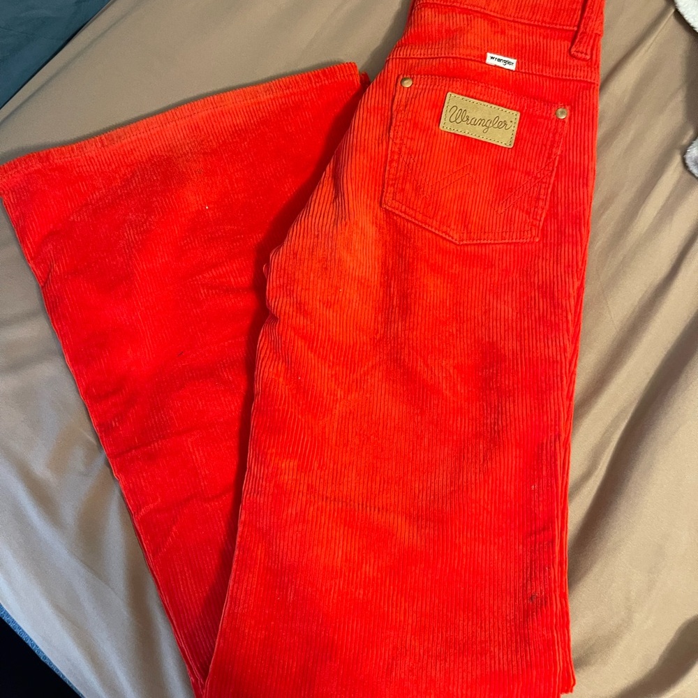 Wrangler Women's Bright Red Corduroy Flare Jeans